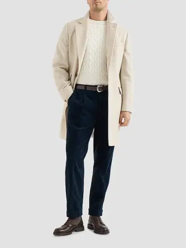 Brunello Cucinelli Men's Garment-Dyed Trousers in Cotton Corduroy with Pleat - Navy Blue | Thumbnail 6 Brunello Cucinelli Men's Garment-Dyed Trousers in Cotton Corduroy with Pleat - Navy Blue | Thumbnail 6