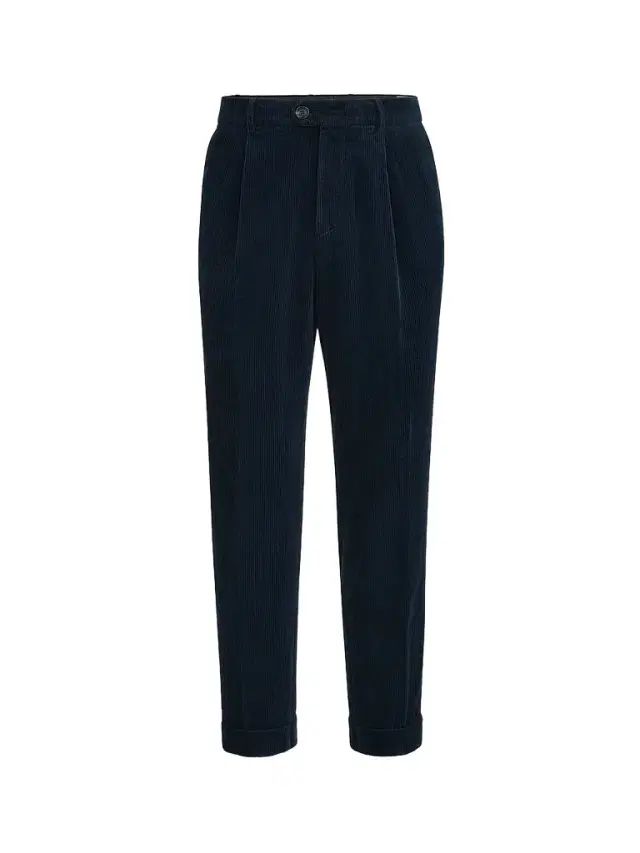 Men's Garment-Dyed Trousers in Cotton Corduroy with Pleat - Navy Blue Men's Garment-Dyed Trousers in Cotton Corduroy with Pleat - Navy Blue