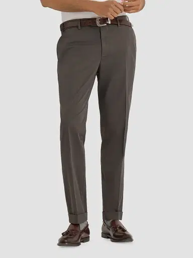 Brunello Cucinelli Men's Garment Dyed Italian Fit Trousers - Brown | Thumbnail 2 Brunello Cucinelli Men's Garment Dyed Italian Fit Trousers - Brown | Thumbnail 2