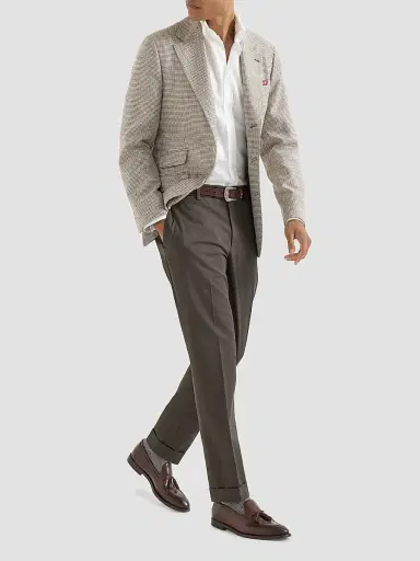 Brunello Cucinelli Men's Garment Dyed Italian Fit Trousers - Brown | Thumbnail 6 Brunello Cucinelli Men's Garment Dyed Italian Fit Trousers - Brown | Thumbnail 6