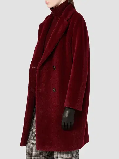 Max Mara Women's Alpaca and Wool Midi Coat - Bordeaux - Size 16 | Thumbnail 3 Max Mara Women's Alpaca and Wool Midi Coat - Bordeaux - Size 16 | Thumbnail 3