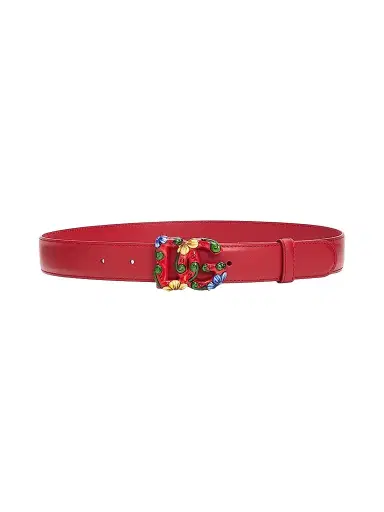 Dolce & Gabbana Women's Interlocking Logo Leather Belt - Red Multicolor | Thumbnail 1 Dolce & Gabbana Women's Interlocking Logo Leather Belt - Red Multicolor | Thumbnail 1