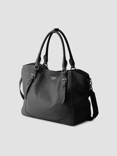 Prada Women's Leather Tote Bag - Black | Thumbnail 2 Prada Women's Leather Tote Bag - Black | Thumbnail 2