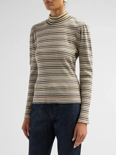 Ramy Brook Women's Yvonne Striped Knit Top - Bone Stripe | Thumbnail 4 Ramy Brook Women's Yvonne Striped Knit Top - Bone Stripe | Thumbnail 4