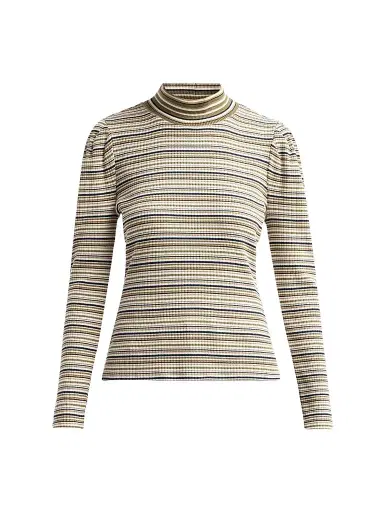 Ramy Brook Women's Yvonne Striped Knit Top - Bone Stripe | Thumbnail 1 Ramy Brook Women's Yvonne Striped Knit Top - Bone Stripe | Thumbnail 1