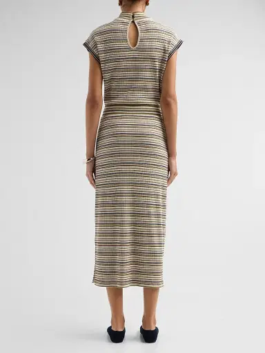 Ramy Brook Women's Natalie Striped Midi Dress - Bone Stripe | Thumbnail 4 Ramy Brook Women's Natalie Striped Midi Dress - Bone Stripe | Thumbnail 4
