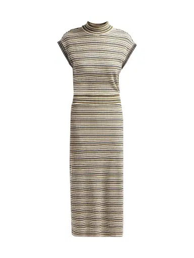 Ramy Brook Women's Natalie Striped Midi Dress - Bone Stripe | Thumbnail 1 Ramy Brook Women's Natalie Striped Midi Dress - Bone Stripe | Thumbnail 1
