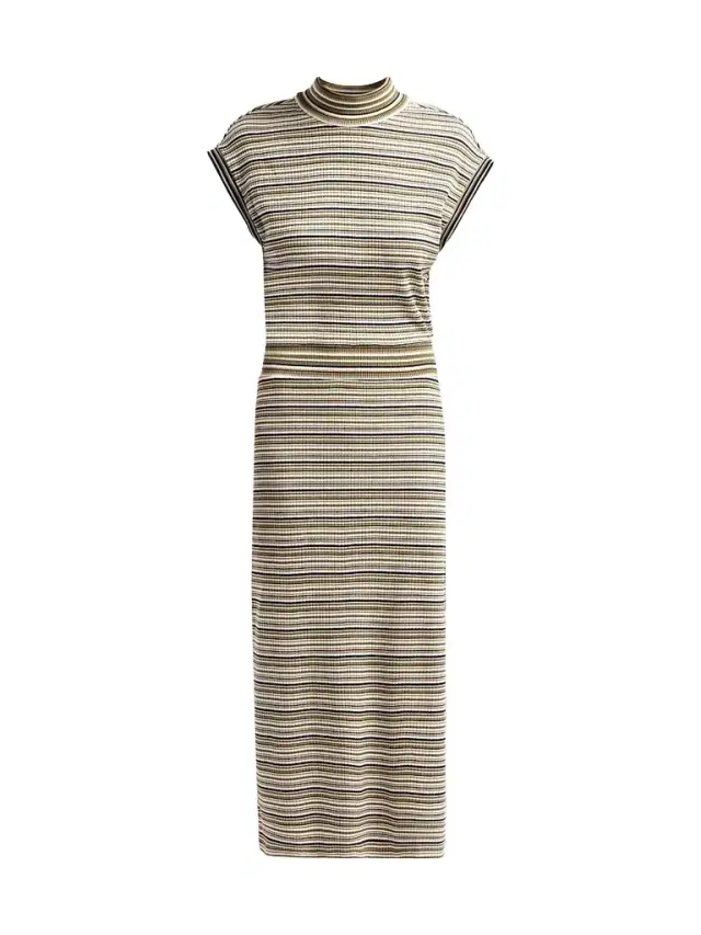 Women's Natalie Striped Midi Dress - Bone Stripe Women's Natalie Striped Midi Dress - Bone Stripe