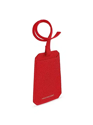 Maison de Sabre Leather Luggage Tag - Pomegranate Red | Thumbnail 3 Maison de Sabre Leather Luggage Tag - Pomegranate Red | Thumbnail 3