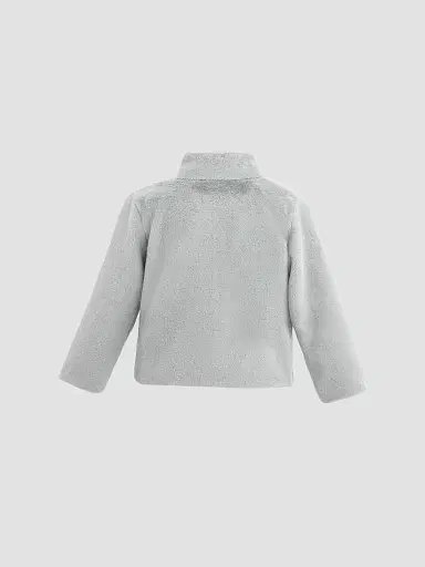 Tulleen Baby Girl's Plush Asymmetrical Coat - Grey 24 Months | Thumbnail 2 Tulleen Baby Girl's Plush Asymmetrical Coat - Grey 24 Months | Thumbnail 2