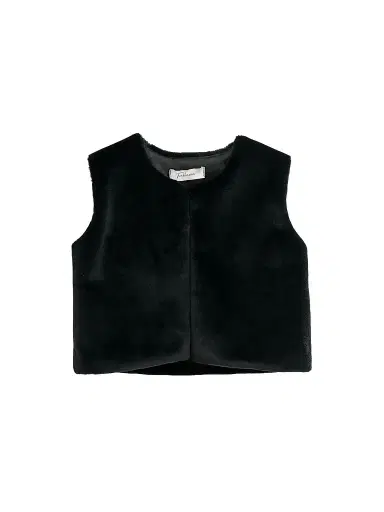 Tulleen Baby Girl's Plush Vest - Black 24 Months | Thumbnail 1 Tulleen Baby Girl's Plush Vest - Black 24 Months | Thumbnail 1