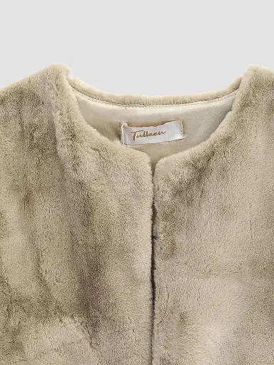 Tulleen Baby Girl's Plush Vest - Khaki 24 Months | Thumbnail 3 Tulleen Baby Girl's Plush Vest - Khaki 24 Months | Thumbnail 3