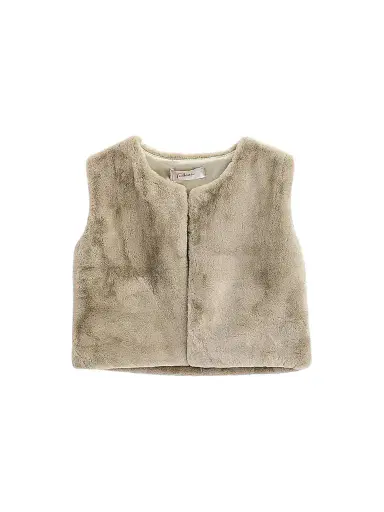 Tulleen Baby Girl's Plush Vest - Khaki 24 Months | Thumbnail 1 Tulleen Baby Girl's Plush Vest - Khaki 24 Months | Thumbnail 1