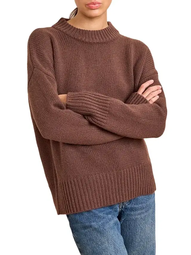 Women's Solid Marin Sweater - Chocolate Women's Solid Marin Sweater - Chocolate