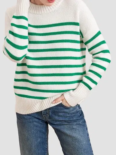 La Ligne Women's Marin Sweater - Cream Kelly Green | Thumbnail 2 La Ligne Women's Marin Sweater - Cream Kelly Green | Thumbnail 2