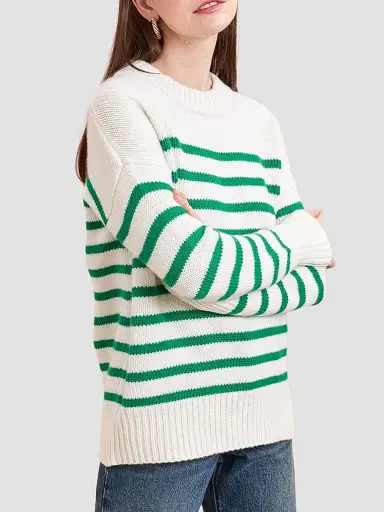 La Ligne Women's Marin Sweater - Cream Kelly Green | Thumbnail 3 La Ligne Women's Marin Sweater - Cream Kelly Green | Thumbnail 3