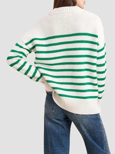 La Ligne Women's Marin Sweater - Cream Kelly Green | Thumbnail 4 La Ligne Women's Marin Sweater - Cream Kelly Green | Thumbnail 4