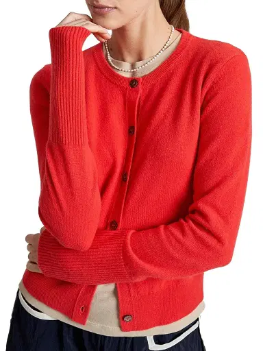 La Ligne Women's Cashmere Cardigan - Coral | Thumbnail 1 La Ligne Women's Cashmere Cardigan - Coral | Thumbnail 1