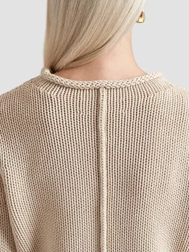 La Ligne Women's Solid Mini Marina Sweater - Sand | Thumbnail 5 La Ligne Women's Solid Mini Marina Sweater - Sand | Thumbnail 5