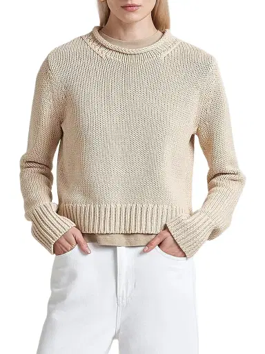 La Ligne Women's Solid Mini Marina Sweater - Sand | Thumbnail 1 La Ligne Women's Solid Mini Marina Sweater - Sand | Thumbnail 1