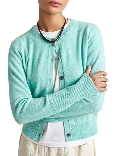 La Ligne Women's Cashmere Cardigan - Aqua | Thumbnail 1 La Ligne Women's Cashmere Cardigan - Aqua | Thumbnail 1
