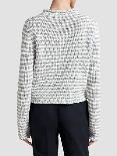 La Ligne Women's Fine Stripe Mini Marina Sweater - Grey | Thumbnail 5 La Ligne Women's Fine Stripe Mini Marina Sweater - Grey | Thumbnail 5