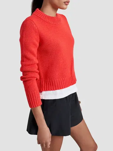 La Ligne Women's Mini Marin Sweater - Coral | Thumbnail 2 La Ligne Women's Mini Marin Sweater - Coral | Thumbnail 2