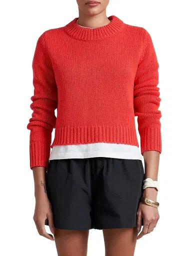 La Ligne Women's Mini Marin Sweater - Coral | Thumbnail 1 La Ligne Women's Mini Marin Sweater - Coral | Thumbnail 1