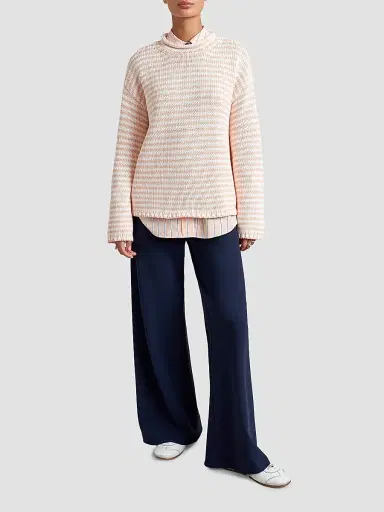 La Ligne Women's Marina Fine Stripe Sweater - Seashell | Thumbnail 2 La Ligne Women's Marina Fine Stripe Sweater - Seashell | Thumbnail 2