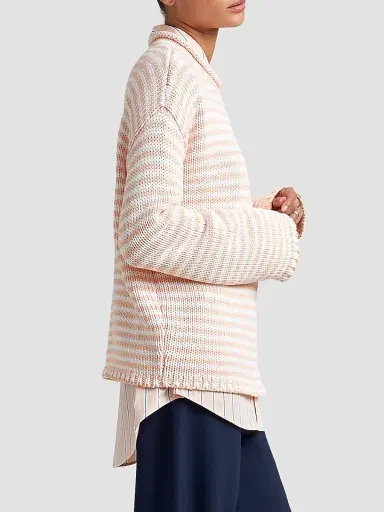 La Ligne Women's Marina Fine Stripe Sweater - Seashell | Thumbnail 4 La Ligne Women's Marina Fine Stripe Sweater - Seashell | Thumbnail 4