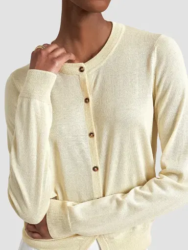 La Ligne Women's Ben Cardigan - Butter | Thumbnail 5 La Ligne Women's Ben Cardigan - Butter | Thumbnail 5