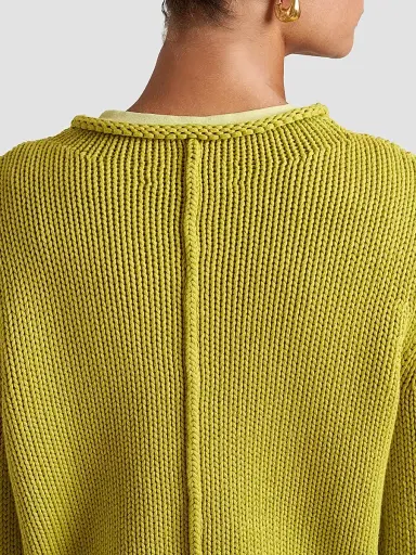 La Ligne Women's Solid Mini Marina Sweater - Key Lime | Thumbnail 5 La Ligne Women's Solid Mini Marina Sweater - Key Lime | Thumbnail 5