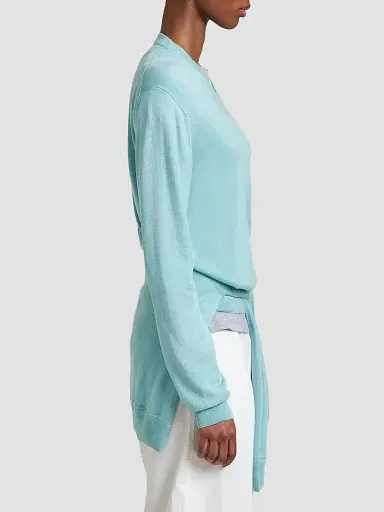 La Ligne Women's Ben V-Neck Sweater - Aqua | Thumbnail 2 La Ligne Women's Ben V-Neck Sweater - Aqua | Thumbnail 2