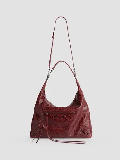 Balenciaga Women's Le City Hobo Bag - Berry Red | Thumbnail 4 Balenciaga Women's Le City Hobo Bag - Berry Red | Thumbnail 4