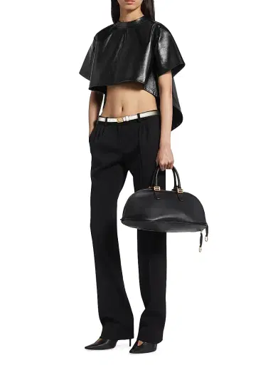 Balenciaga Women's Train Cropped T-Shirt - Black | Thumbnail 2 Balenciaga Women's Train Cropped T-Shirt - Black | Thumbnail 2