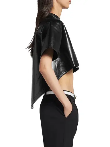 Balenciaga Women's Train Cropped T-Shirt - Black | Thumbnail 4 Balenciaga Women's Train Cropped T-Shirt - Black | Thumbnail 4