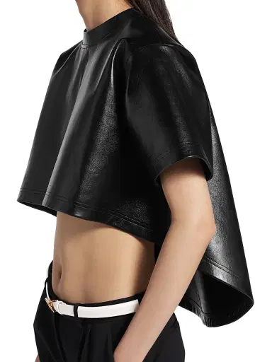 Balenciaga Women's Train Cropped T-Shirt - Black | Thumbnail 6 Balenciaga Women's Train Cropped T-Shirt - Black | Thumbnail 6