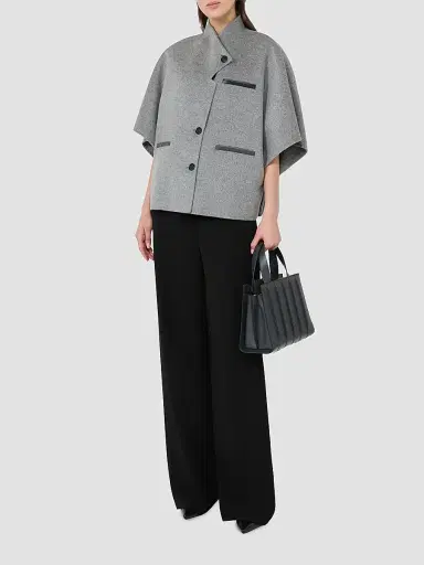 Max Mara Women's Lightweight Cashmere Cape - Medium Grey - Size Medium | Thumbnail 2 Max Mara Women's Lightweight Cashmere Cape - Medium Grey - Size Medium | Thumbnail 2