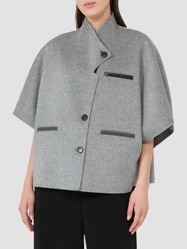 Max Mara Women's Lightweight Cashmere Cape - Medium Grey - Size Medium | Thumbnail 3 Max Mara Women's Lightweight Cashmere Cape - Medium Grey - Size Medium | Thumbnail 3