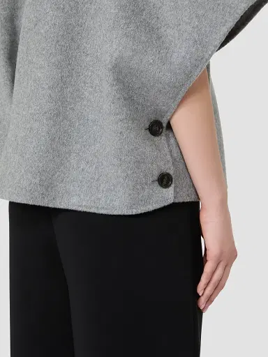 Max Mara Women's Lightweight Cashmere Cape - Medium Grey - Size Medium | Thumbnail 6 Max Mara Women's Lightweight Cashmere Cape - Medium Grey - Size Medium | Thumbnail 6