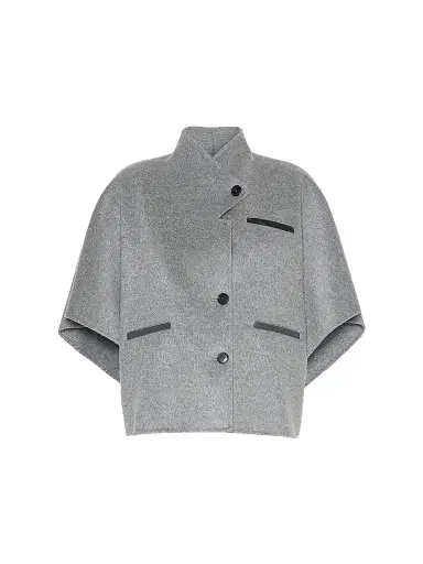 Max Mara Women's Lightweight Cashmere Cape - Medium Grey - Size Medium | Thumbnail 1 Max Mara Women's Lightweight Cashmere Cape - Medium Grey - Size Medium | Thumbnail 1