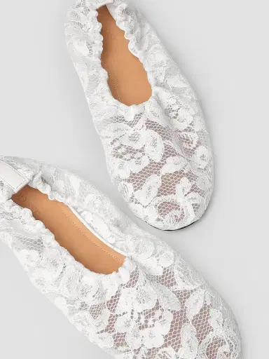Odissì Women's Aicha Lace Ballerina Flats - White - Size 10.5 | Thumbnail 4 Odissì Women's Aicha Lace Ballerina Flats - White - Size 10.5 | Thumbnail 4
