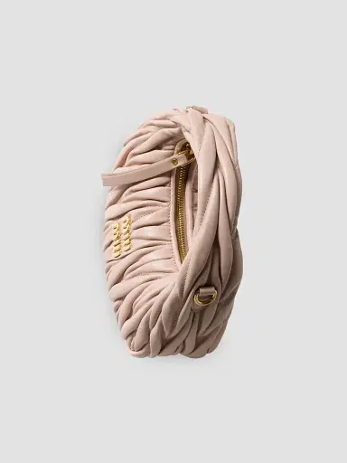 Miu Miu Women's Wander Matelassé Nappa Leather Hobo Mini-Bag - Light Pink | Thumbnail 6 Miu Miu Women's Wander Matelassé Nappa Leather Hobo Mini-Bag - Light Pink | Thumbnail 6