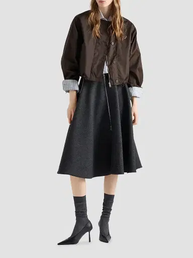 Prada Women's Nylon Blouson Jacket - Brown | Thumbnail 2 Prada Women's Nylon Blouson Jacket - Brown | Thumbnail 2