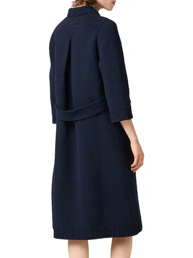 Miu Miu Women's Shetland Wool Cardigan Coat - Navy | Thumbnail 3 Miu Miu Women's Shetland Wool Cardigan Coat - Navy | Thumbnail 3