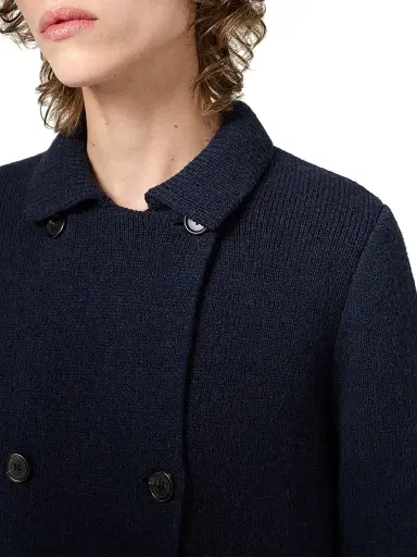 Miu Miu Women's Shetland Wool Cardigan Coat - Navy | Thumbnail 5 Miu Miu Women's Shetland Wool Cardigan Coat - Navy | Thumbnail 5