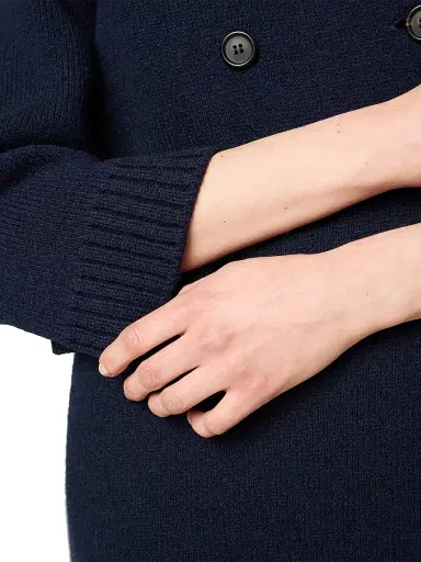 Miu Miu Women's Shetland Wool Cardigan Coat - Navy | Thumbnail 6 Miu Miu Women's Shetland Wool Cardigan Coat - Navy | Thumbnail 6