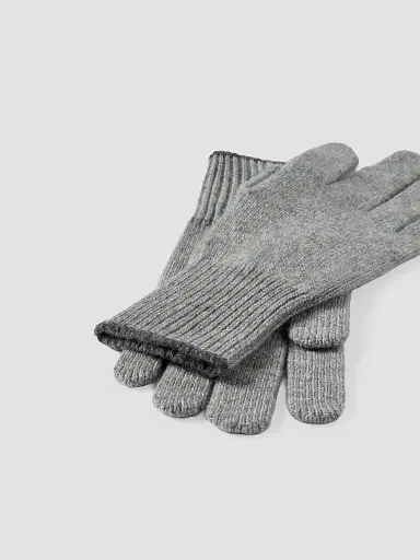 Brunello Cucinelli Men's Cashmere Knit Gloves - Dark Grey | Thumbnail 2 Brunello Cucinelli Men's Cashmere Knit Gloves - Dark Grey | Thumbnail 2