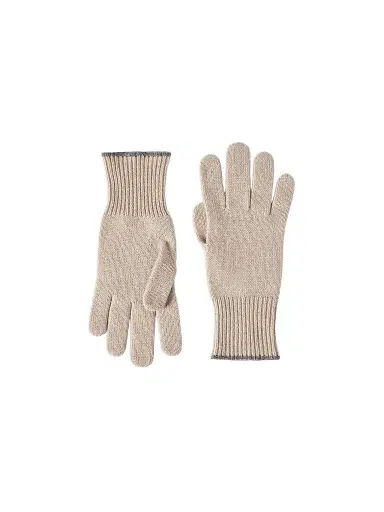 Brunello Cucinelli Men's Cashmere Knit Gloves - Sand | Thumbnail 1 Brunello Cucinelli Men's Cashmere Knit Gloves - Sand | Thumbnail 1