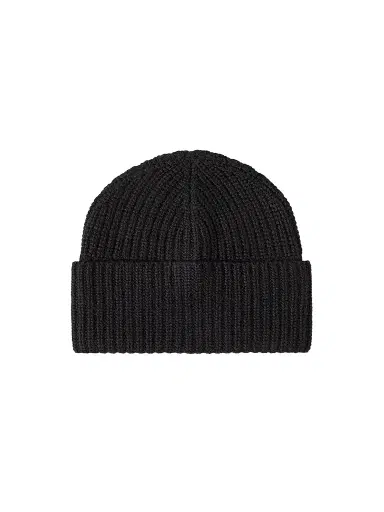 Brunello Cucinelli Men's Cashmere English Rib Knit Beanie - Black | Thumbnail 1 Brunello Cucinelli Men's Cashmere English Rib Knit Beanie - Black | Thumbnail 1